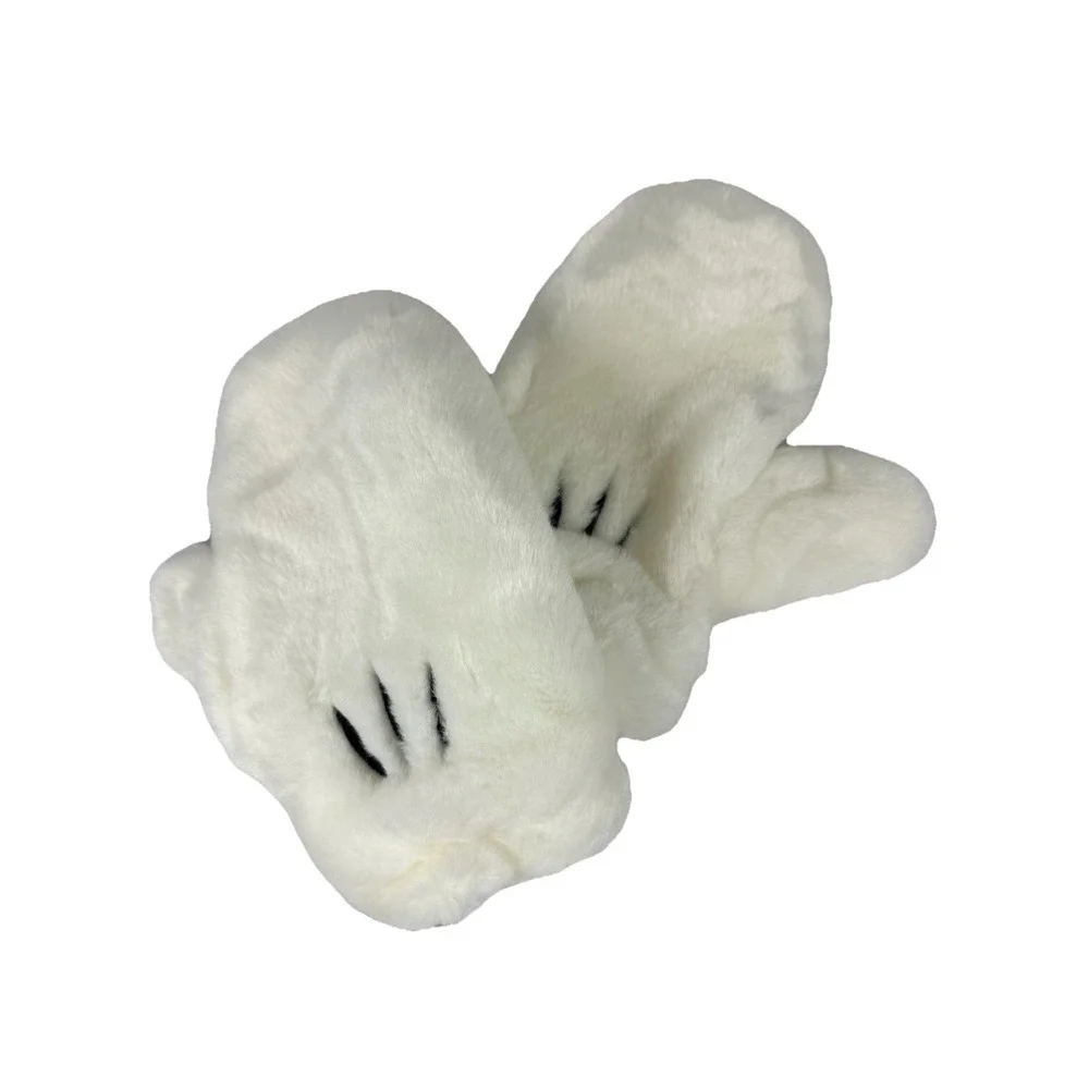 Disney Mickey Mouse Plush Mittens White Winter Gloves Tokyo Disney Resort